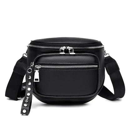 CFUN YA 2024 New Women Bag Leather Saddle Bag Waterproof Female Shoulder Handbag Messenger Wallet Bolsos Para Mujeres Tendencia