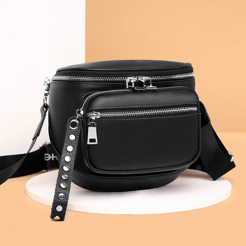 CFUN YA 2024 New Women Bag Leather Saddle Bag Waterproof Female Shoulder Handbag Messenger Wallet Bolsos Para Mujeres Tendencia