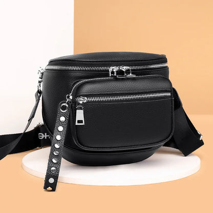 CFUN YA 2024 New Women Bag Leather Saddle Bag Waterproof Female Shoulder Handbag Messenger Wallet Bolsos Para Mujeres Tendencia