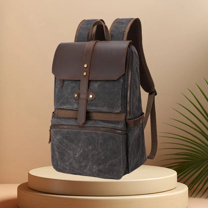 CFUN YA 2024 Trend Luxury Backpack For Men Women Crazy Horse Leather Canvas Bagpack 15.6 Laptop Outdoor Climbing Rucksack Bag