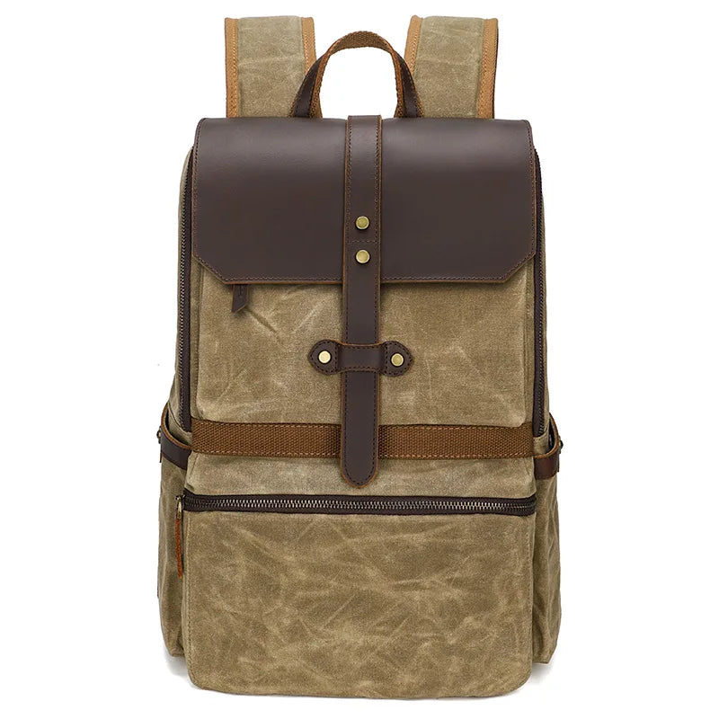 CFUN YA 2024 Trend Luxury Backpack For Men Women Crazy Horse Leather Canvas Bagpack 15.6 Laptop Outdoor Climbing Rucksack Bag