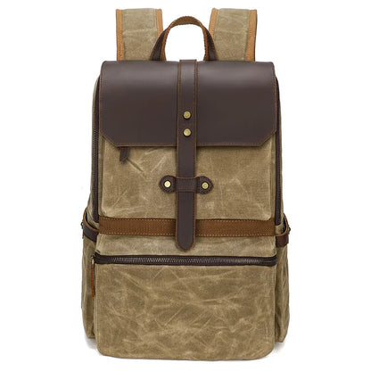 CFUN YA 2024 Trend Luxury Backpack For Men Women Crazy Horse Leather Canvas Bagpack 15.6 Laptop Outdoor Climbing Rucksack Bag