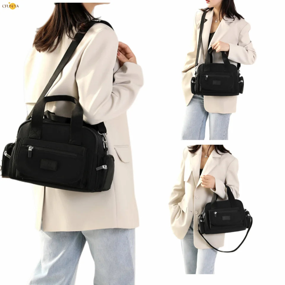 CFUN YA Black Ladies Handbags Large Capacity Nylon Women Bags Trend Female Shoulder Crossbody Hand Bags Bolsa Mom Messenge Tote