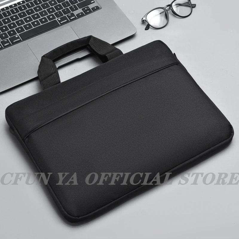 CFUN YA Black Laptop Bag Sleeve Case Protective Shoulder Bag Carrying Case For pro 14 15.6 inch Macbook Air ASUS Lenovo Handbag