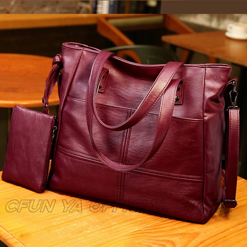 CFUN YA Designer Luxury Shoulder Bag Women Large Capacity  PU Female Handbag Mother's Totes Bag Messenger Square Bag Bolsos Sac