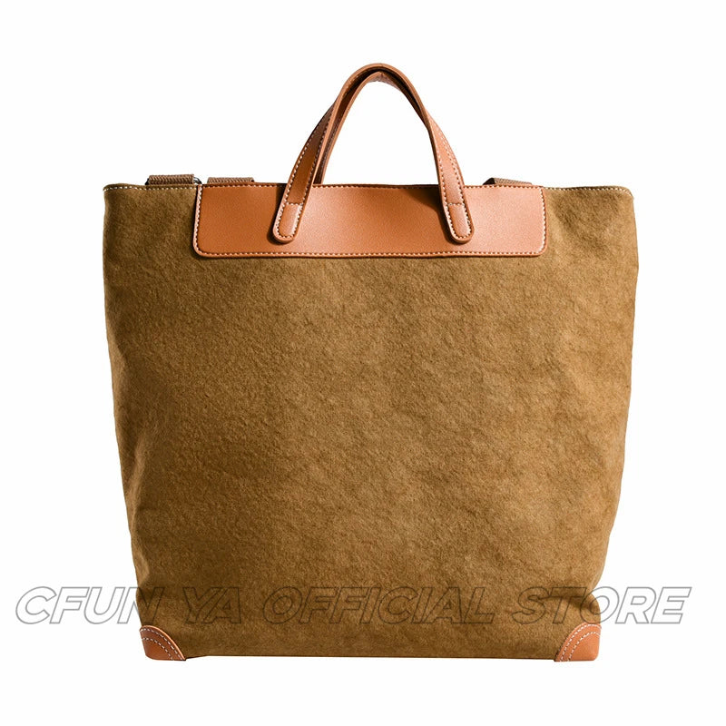 CFUN YA Fashion 2024 Women Tote Bag Large Capacity Canvas Handbag Travel Shoulder Cross Bags Female Mummy Top Handle Square Bag