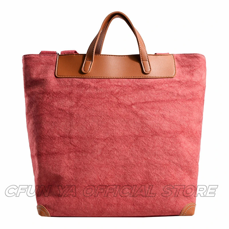 CFUN YA Fashion 2024 Women Tote Bag Large Capacity Canvas Handbag Travel Shoulder Cross Bags Female Mummy Top Handle Square Bag
