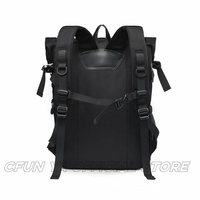CFUN YA Fashion Black Large Travel Backpack Men Teenagers Student Backpacks Outdoor Schoolbag Boys Waterproof 15.6 Laptop Bags