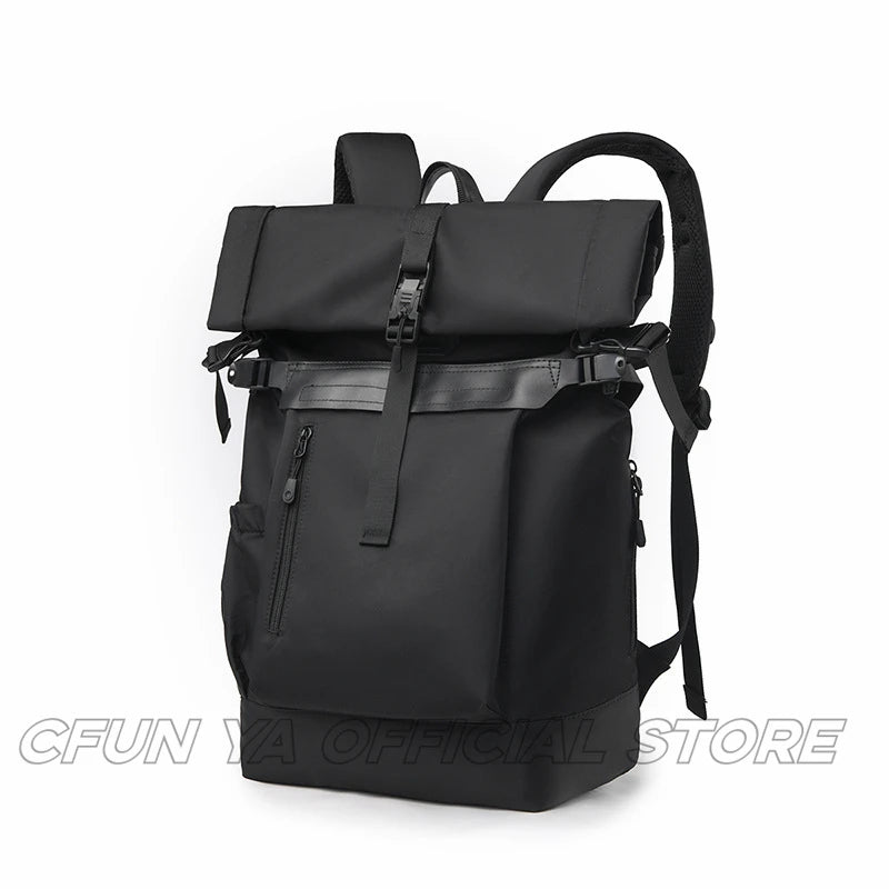CFUN YA Fashion Black Large Travel Backpack Men Teenagers Student Backpacks Outdoor Schoolbag Boys Waterproof 15.6 Laptop Bags