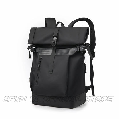 CFUN YA Fashion Black Large Travel Backpack Men Teenagers Student Backpacks Outdoor Schoolbag Boys Waterproof 15.6 Laptop Bags