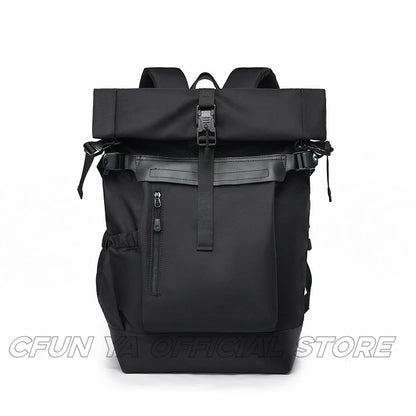 CFUN YA Fashion Black Large Travel Backpack Men Teenagers Student Backpacks Outdoor Schoolbag Boys Waterproof 15.6 Laptop Bags