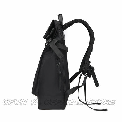 CFUN YA Fashion Black Large Travel Backpack Men Teenagers Student Backpacks Outdoor Schoolbag Boys Waterproof 15.6 Laptop Bags