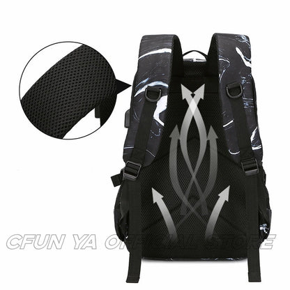 CFUN YA Fashion Boys Students School Bag 15.6 Laptop Backpack USB Men's Travel Rucksack College Bookbag Mochilas рюкзак мужской