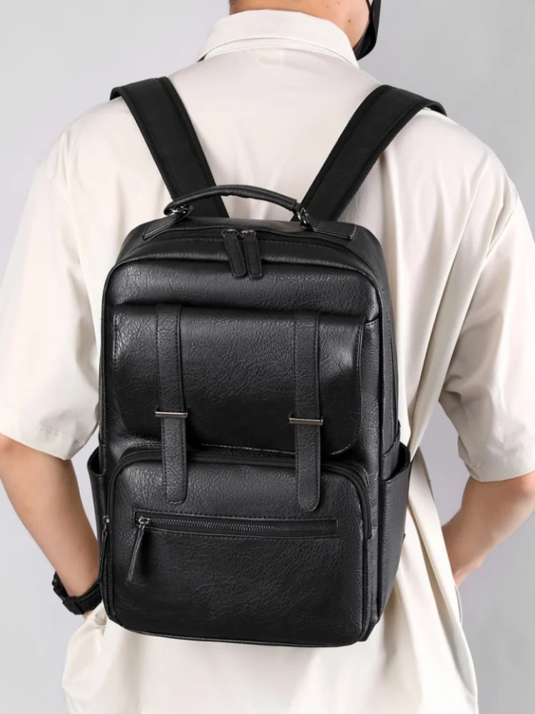 CFUN YA Fashion Causal PU Backpack For Men Multifunction 15.6" Laptop Bag Pack Teen Student Bookbag Travel Bagpack Rucksack New