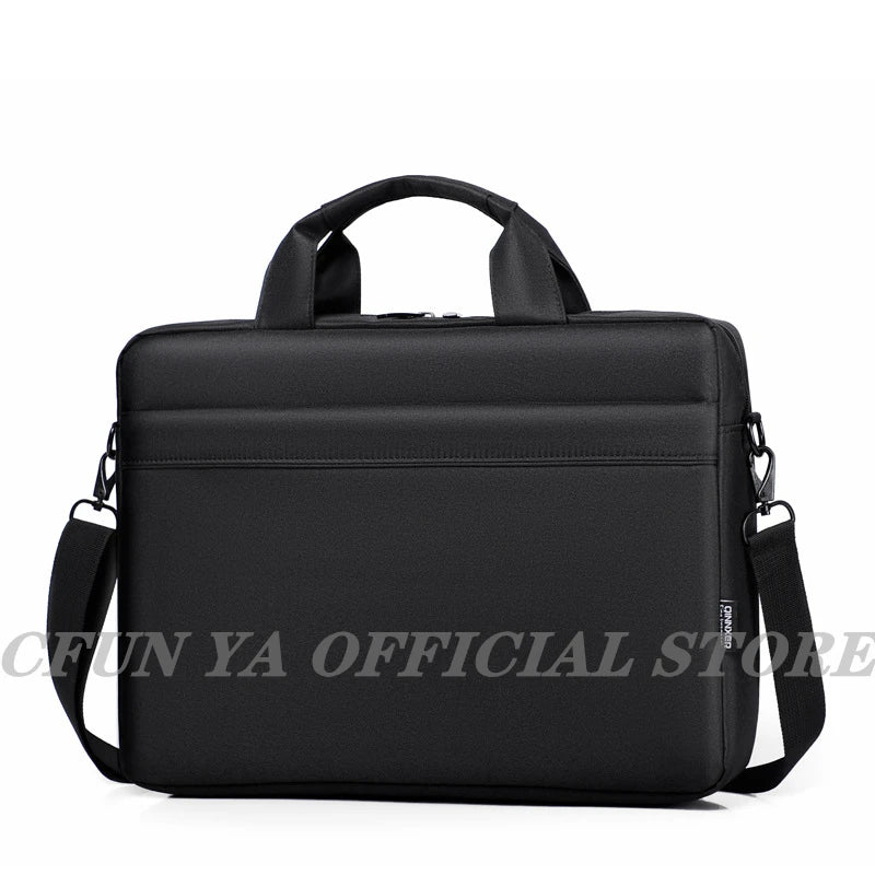 CFUN YA Fashion Luxury Black Grey Laptop Bag 15.6 Notebook Bag Large 17.3 Computer Shoulder Handbag Briefcase Bag Messenger Pack