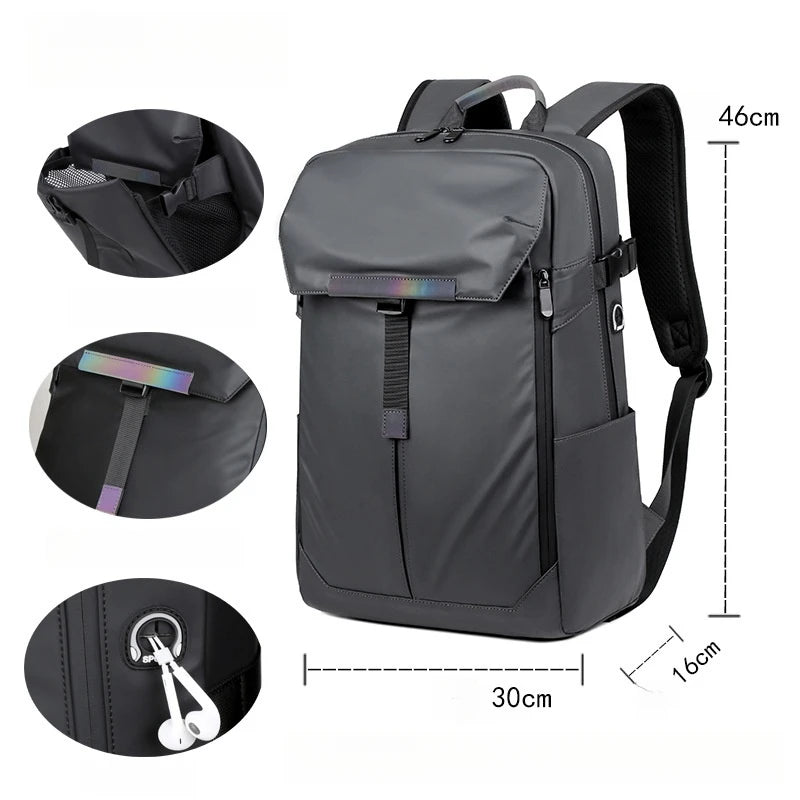 CFUN YA Fashion Luxury Men's Backpack Waterproof 15.6 Laptop Bag Pack Student Bookbag Causal Travel Bagpack Schoolbag Mochilas