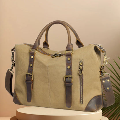 CFUN YA Fashion Luxury Men's Shoulder Bag Canvas Real Leather Travel Bag Women Large Male Crossbody Messenger Tote Pack New
