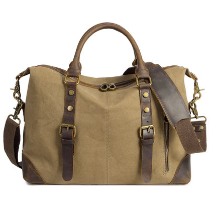 CFUN YA Fashion Luxury Men's Shoulder Bag Canvas Real Leather Travel Bag Women Large Male Crossbody Messenger Tote Pack New