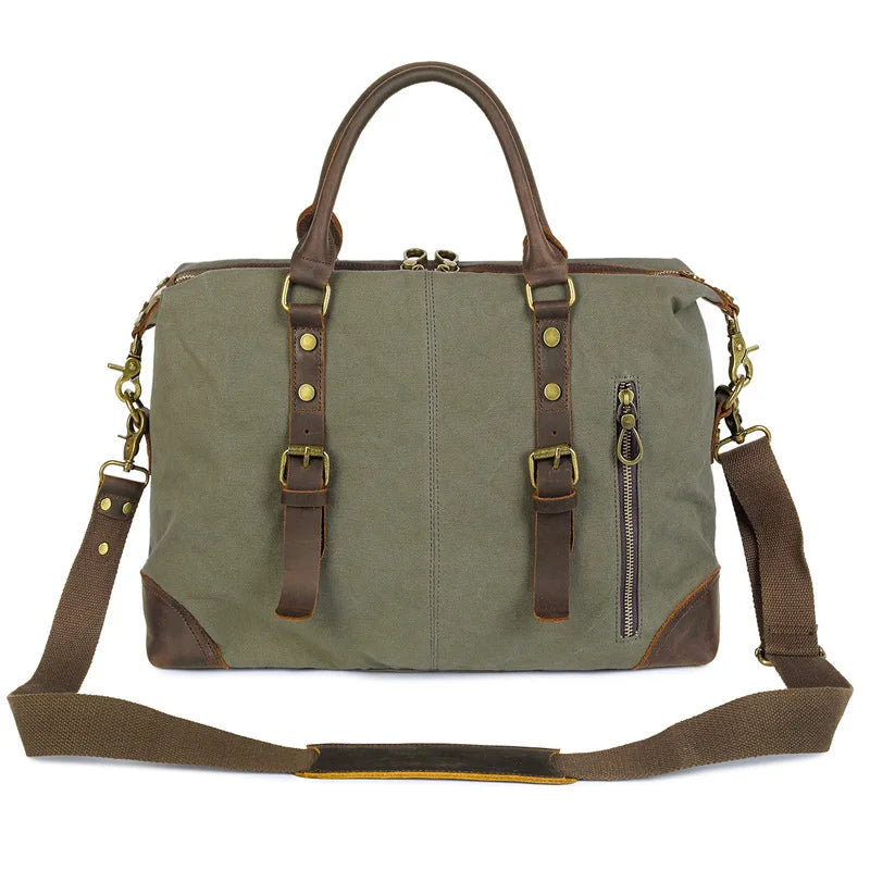 CFUN YA Fashion Luxury Men's Shoulder Bag Canvas Real Leather Travel Bag Women Large Male Crossbody Messenger Tote Pack New