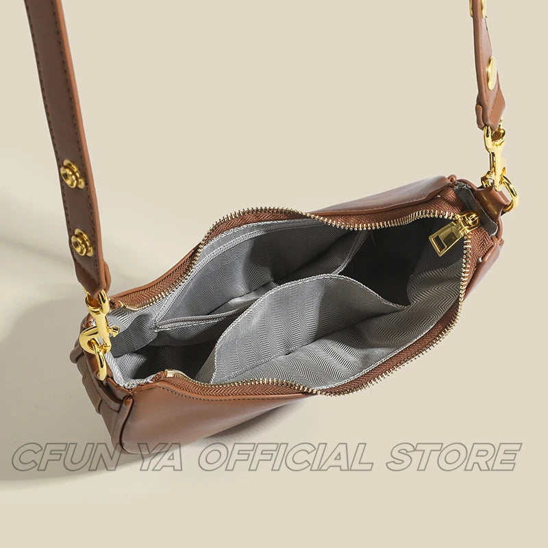 CFUN YA Fashion Luxury Small Shoulder Bag For Women Underarm Saddle Bag Female Handbag Purse Phone PackSac a Mains Femme 2024