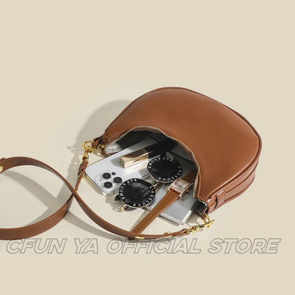 CFUN YA Fashion Luxury Small Shoulder Bag For Women Underarm Saddle Bag Female Handbag Purse Phone PackSac a Mains Femme 2024