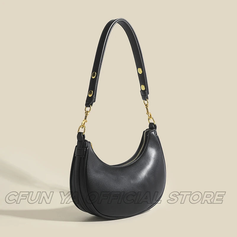 CFUN YA Fashion Luxury Small Shoulder Bag For Women Underarm Saddle Bag Female Handbag Purse Phone PackSac a Mains Femme 2024