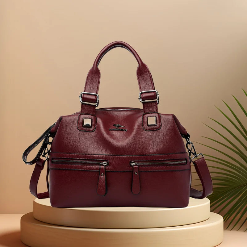 CFUN YA Fashion Luxury Women Handbag Genuine Leather Female Shoulder Cross Bag Ladies Messenger Tote Pack Travel Top Handle Bag