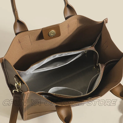 CFUN YA Fashion Luxury Women Tote Bag Large PU Leather Female Shoulder Cross Bags Travel Messenger Handbag Sac a Mains Femme