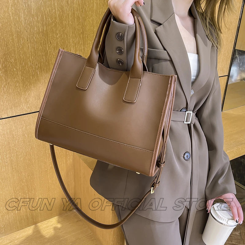 CFUN YA Fashion Luxury Women Tote Bag Large PU Leather Female Shoulder Cross Bags Travel Messenger Handbag Sac a Mains Femme