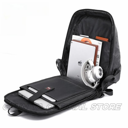CFUN YA Fashion Men's Bakcpack Oxford Waterproof Male Shoulder Bag USB 15.6 Laptop Backbag Unisex Travel Knapsack Mochila 2024