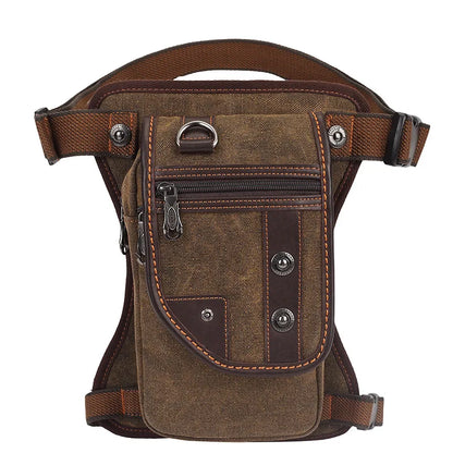 CFUN YA Fashion Men's Waist Bag Multifunction Canvas Belt Bags Fanny Leg Pack Pochete Masculina Riñoneras De cintura Para Hombre