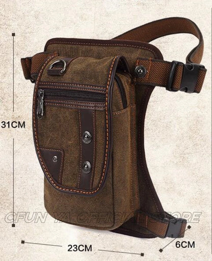 CFUN YA Fashion Men's Waist Bag Multifunction Canvas Belt Bags Fanny Leg Pack Pochete Masculina Riñoneras De cintura Para Hombre