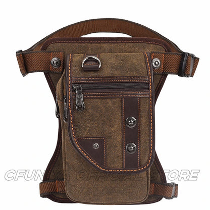 CFUN YA Fashion Men's Waist Bag Multifunction Canvas Belt Bags Fanny Leg Pack Pochete Masculina Riñoneras De cintura Para Hombre