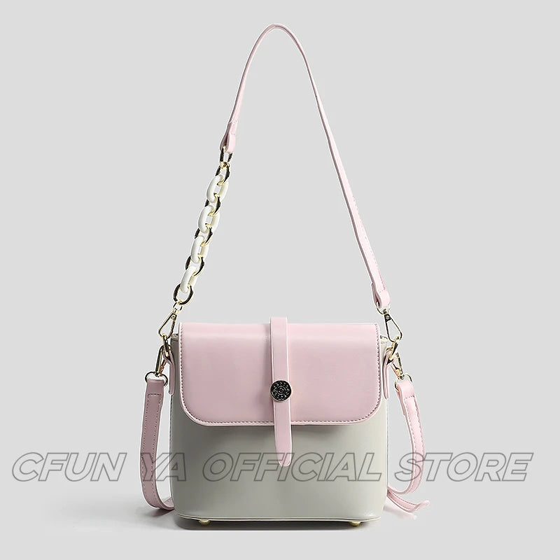CFUN YA Fashion New 2024 Trend Women Small Bag PU Leather Square Handbag Female Shoulder Top Handle Bag Purse Bolsos Aesthetic