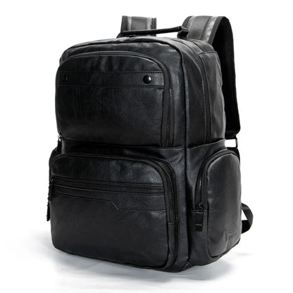 CFUN YA Fashion New Men Leather Backpack Large 15.6 Inch Laptop Bag Pack Male Anti-Theft Back Pack College Boys Schoolbag 2023