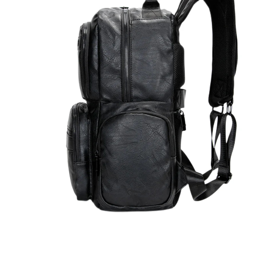 CFUN YA Fashion New Men Leather Backpack Large 15.6 Inch Laptop Bag Pack Male Anti-Theft Back Pack College Boys Schoolbag 2023