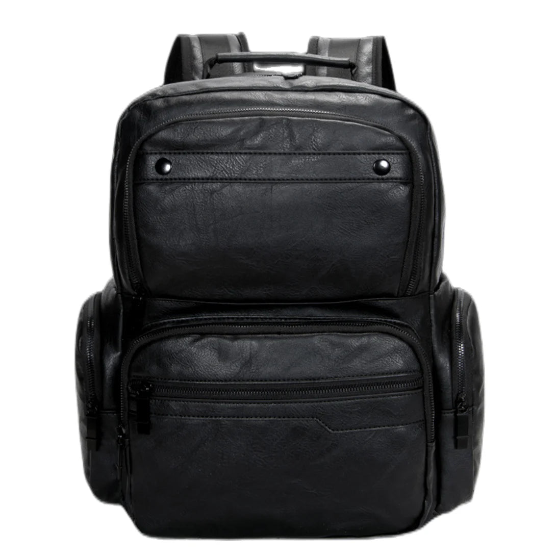 CFUN YA Fashion New Men Leather Backpack Large 15.6 Inch Laptop Bag Pack Male Anti-Theft Back Pack College Boys Schoolbag 2023