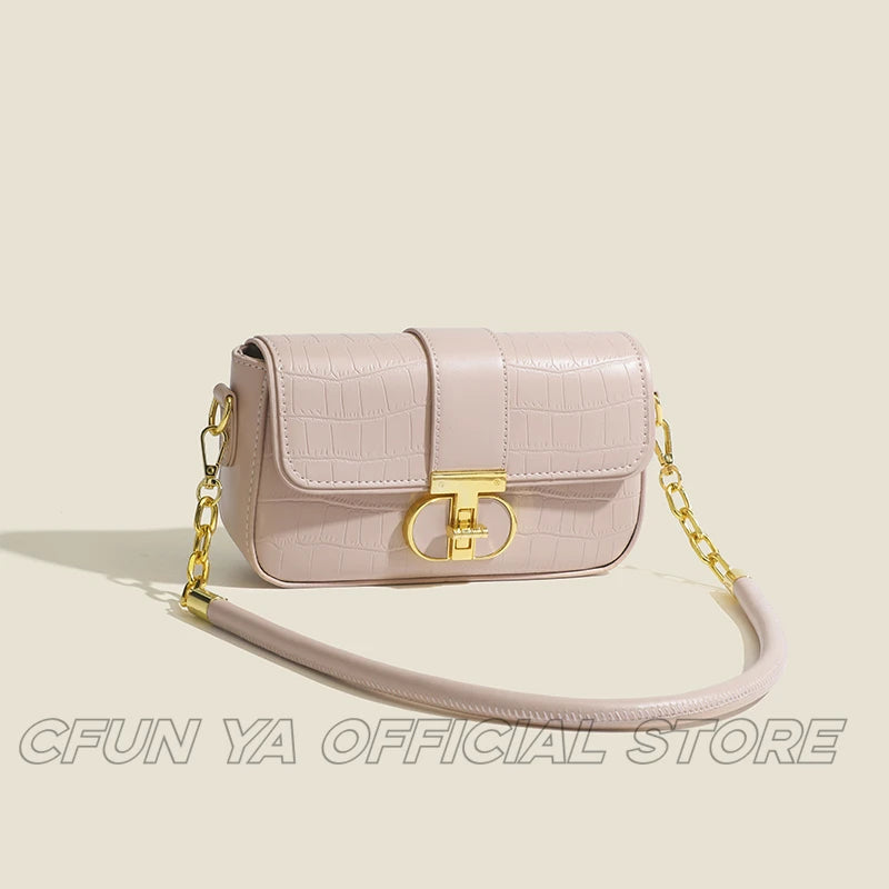 CFUN YA Fashion New Small Square Bag High Quality Female One Shoulder Chain Handbag Teen Girls Underarm Bag Phone Purse Bags
