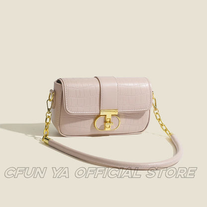 CFUN YA Fashion New Small Square Bag High Quality Female One Shoulder Chain Handbag Teen Girls Underarm Bag Phone Purse Bags