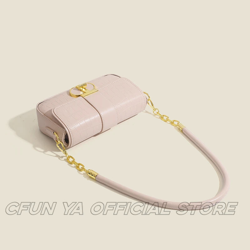 CFUN YA Fashion New Small Square Bag High Quality Female One Shoulder Chain Handbag Teen Girls Underarm Bag Phone Purse Bags