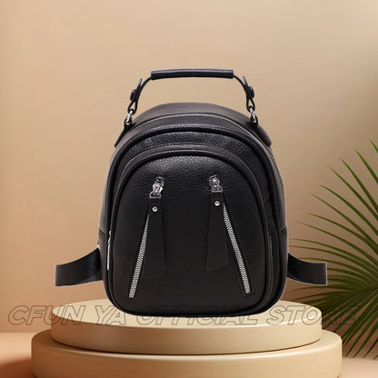CFUN YA Fashion Small Backpack For Women Pu Leather Mini Travel Female Bagpack Girls Handbag Purse Mochilas Anti-Theft Backpacks