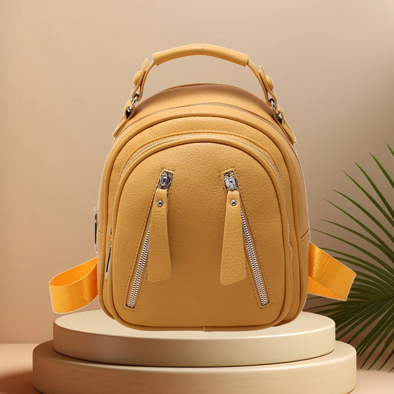 CFUN YA Fashion Small Backpack For Women Pu Leather Mini Travel Female Bagpack Girls Handbag Purse Mochilas Anti-Theft Backpacks