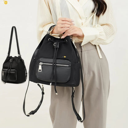CFUN YA Fashion Trend Black Women's Backpack Korean Female Shoulder Cross Bag Multifunction Ladies Bucket Bag Travel Bagpack