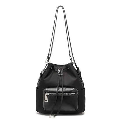 CFUN YA Fashion Trend Black Women's Backpack Korean Female Shoulder Cross Bag Multifunction Ladies Bucket Bag Travel Bagpack