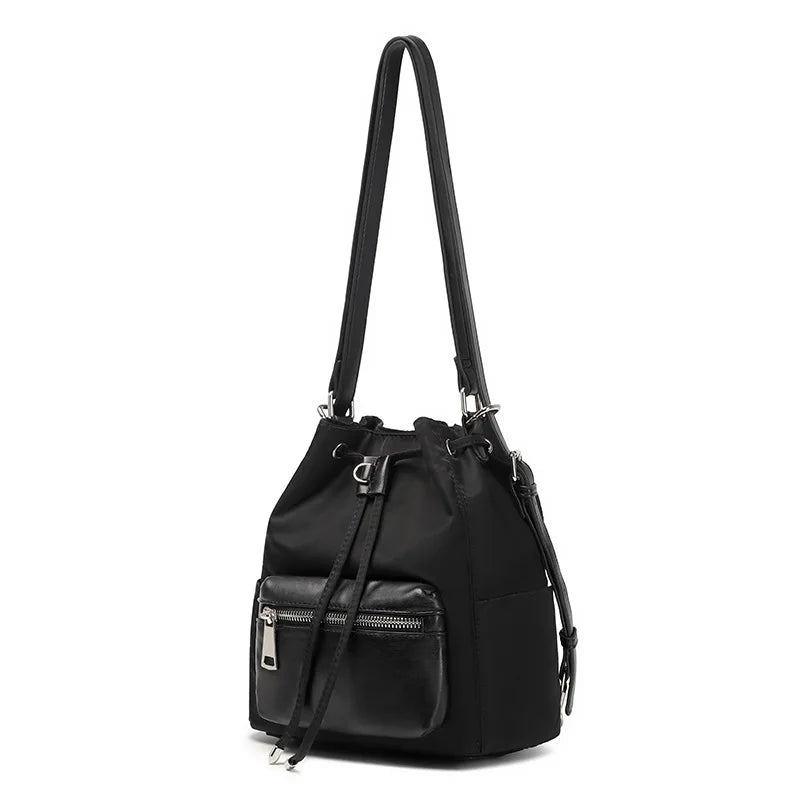 CFUN YA Fashion Trend Black Women's Backpack Korean Female Shoulder Cross Bag Multifunction Ladies Bucket Bag Travel Bagpack