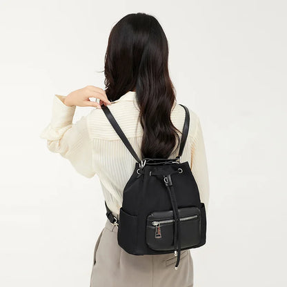 CFUN YA Fashion Trend Black Women's Backpack Korean Female Shoulder Cross Bag Multifunction Ladies Bucket Bag Travel Bagpack