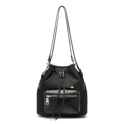 CFUN YA Fashion Trend Black Women's Backpack Korean Female Shoulder Cross Bag Multifunction Ladies Bucket Bag Travel Bagpack