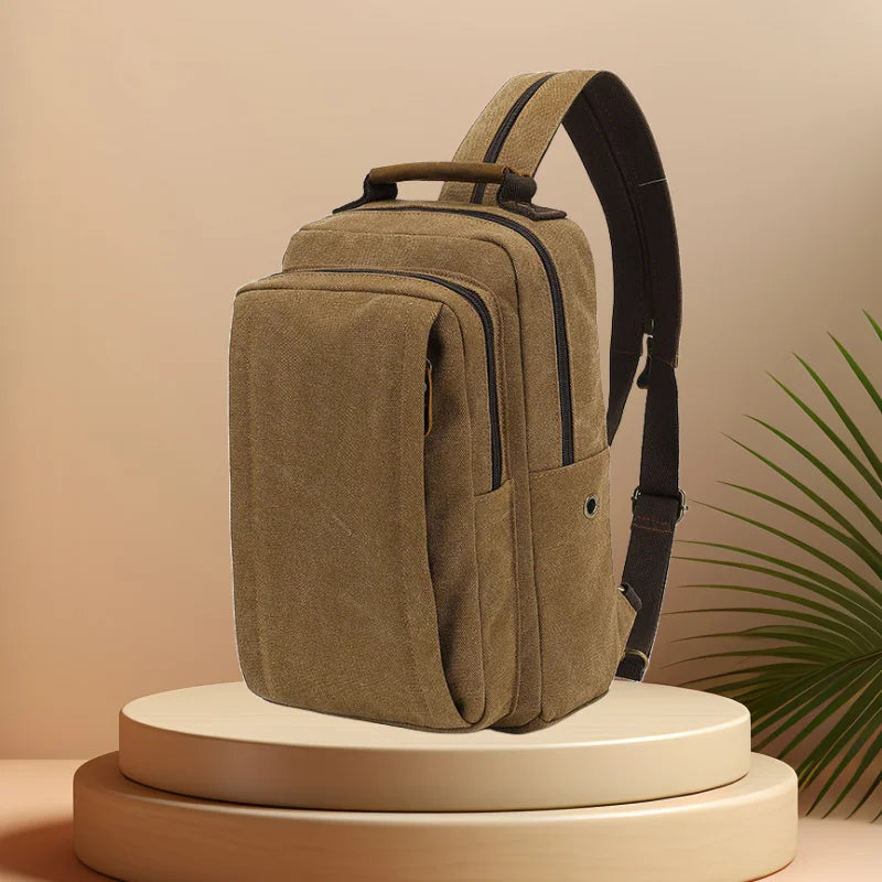 CFUN YA Fashion Trend Canvas Chest Bag For Men Outdoor Sports Climbing Backpack Hiking Shoulder Crossbody Bag Pack Mochilas 2024