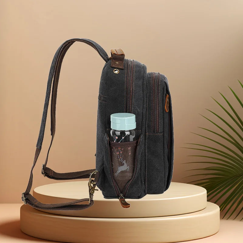 CFUN YA Fashion Trend Canvas Chest Bag For Men Outdoor Sports Climbing Backpack Hiking Shoulder Crossbody Bag Pack Mochilas 2024