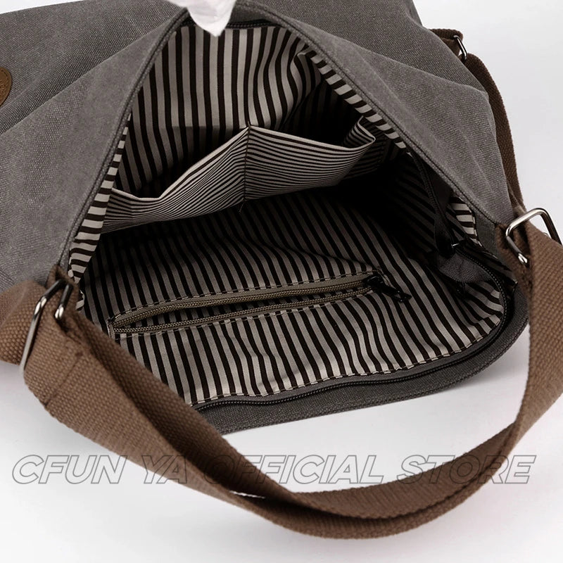 CFUN YA Fashion Trend Canvas Tote Bag For Women College Student Schoolbag Female Shoulder Handbag Travel Bagpack Mochilas 2024